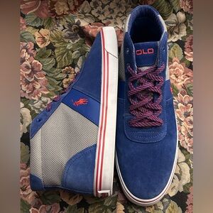 Polo by Ralph Lauren Blue Suede and Gray Men's Sneakers